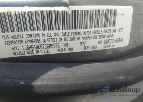 2007 Jeep Commander Sport from USA, damaged, VIN 1J8HG48K67C685375